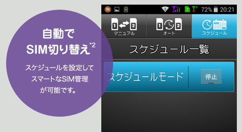 自動でSIM切り替え